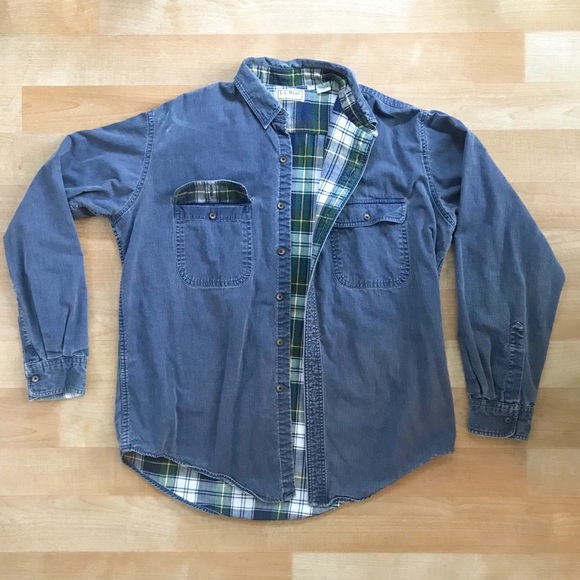 flannel lined denim shirt